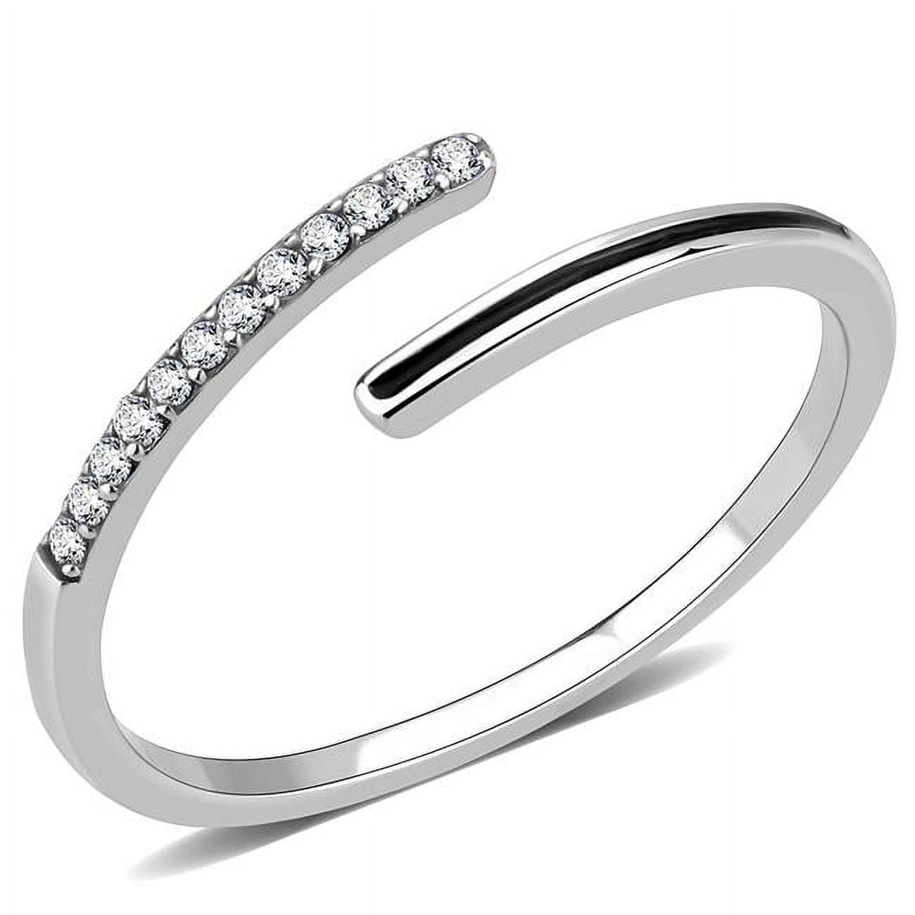 Women No Plating Stainless Steel Ring with Epoxy in Jet - Size 6