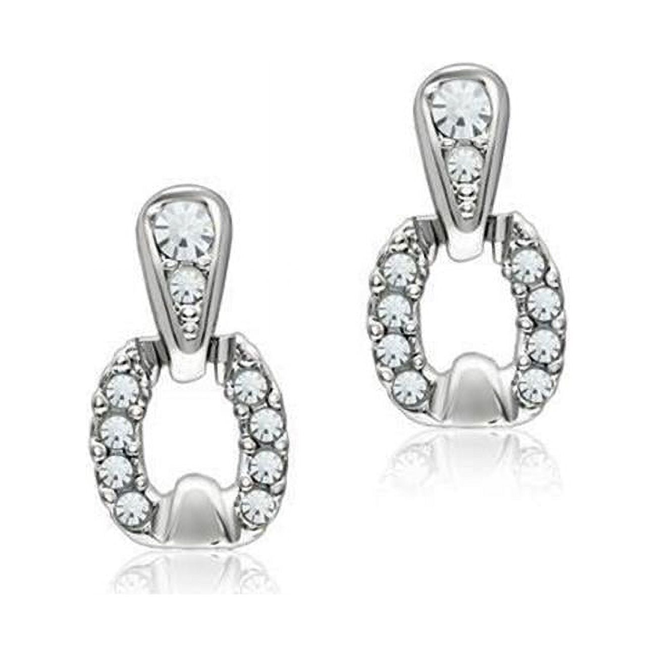 Picture of Alamode LO1999 Women Rhodium White Metal Earrings with Top Grade Crystal in Clear
