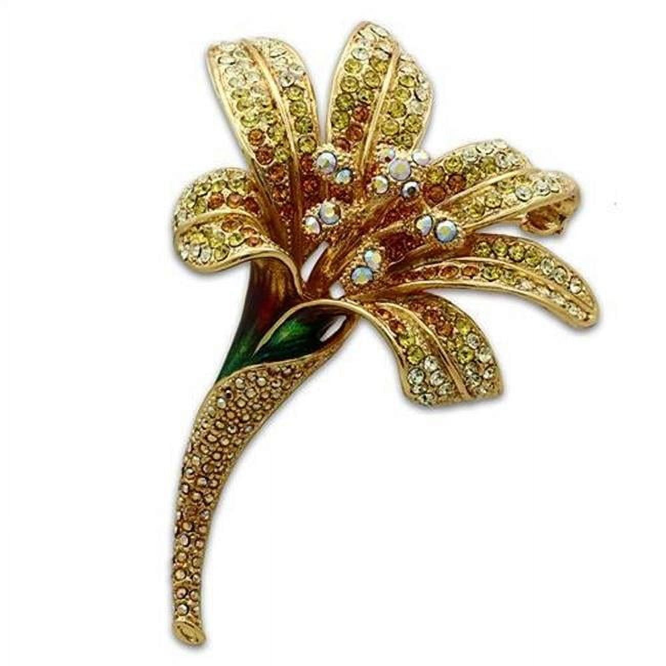 Picture of Alamode LO2390 Women Gold White Metal Brooches with Top Grade Crystal in Multi Color