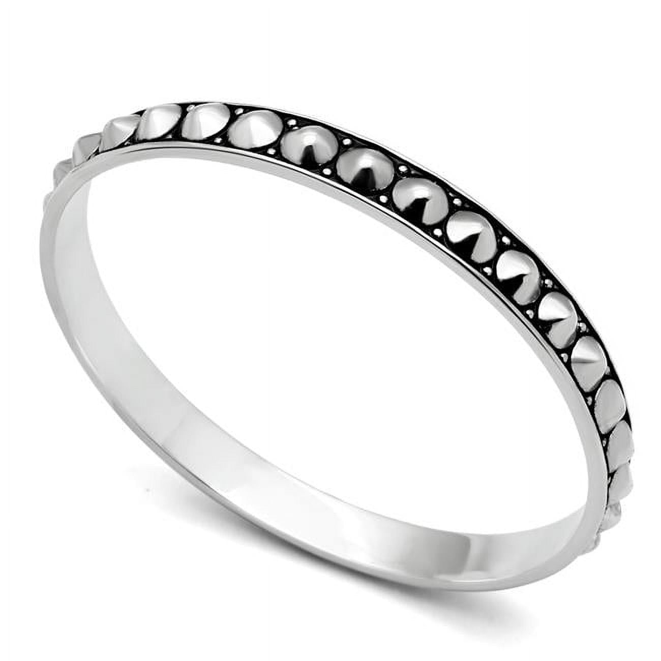 Women Rhodium Brass Bangle with No Stone in No Stone - 7 in.
