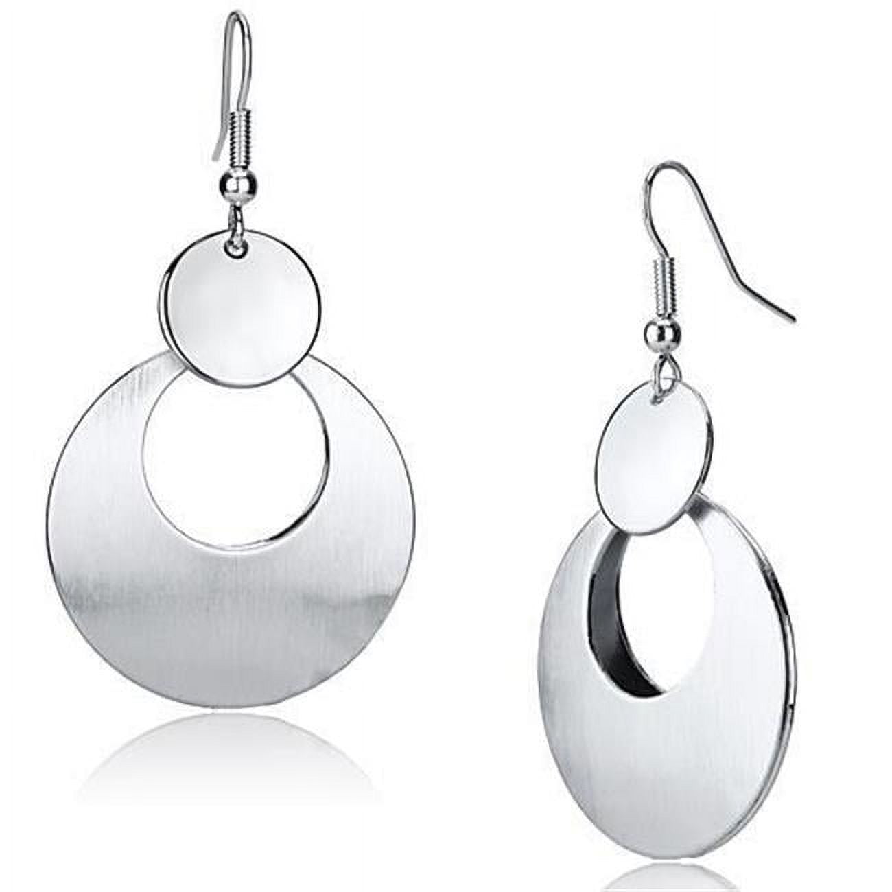 Picture of Alamode LO2657 Women Matte Rhodium & Rhodium Iron Earrings with No Stone in No Stone