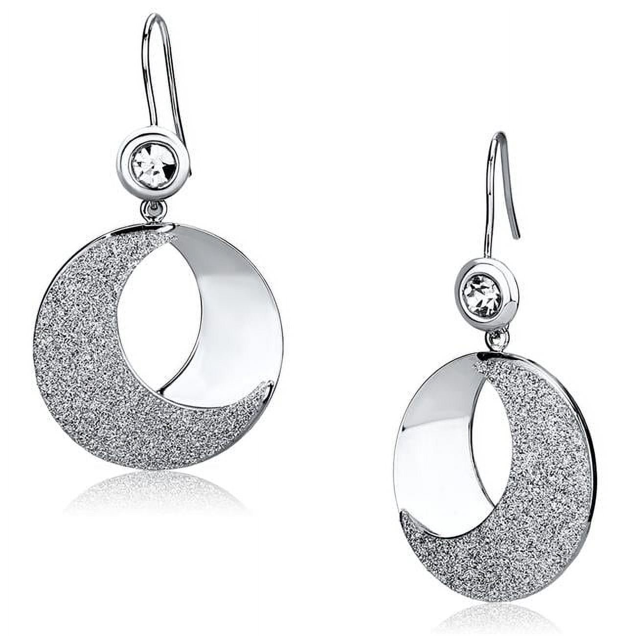 Picture of Alamode LO2669 Women Rhodium Iron Earrings with Top Grade Crystal in Clear