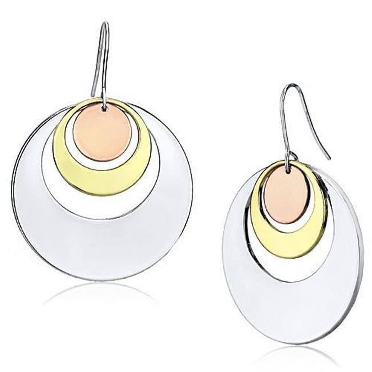 Picture of Alamode LO2671 Women Rhodium & Gold & Rose Gold Iron Earrings with No Stone in No Stone