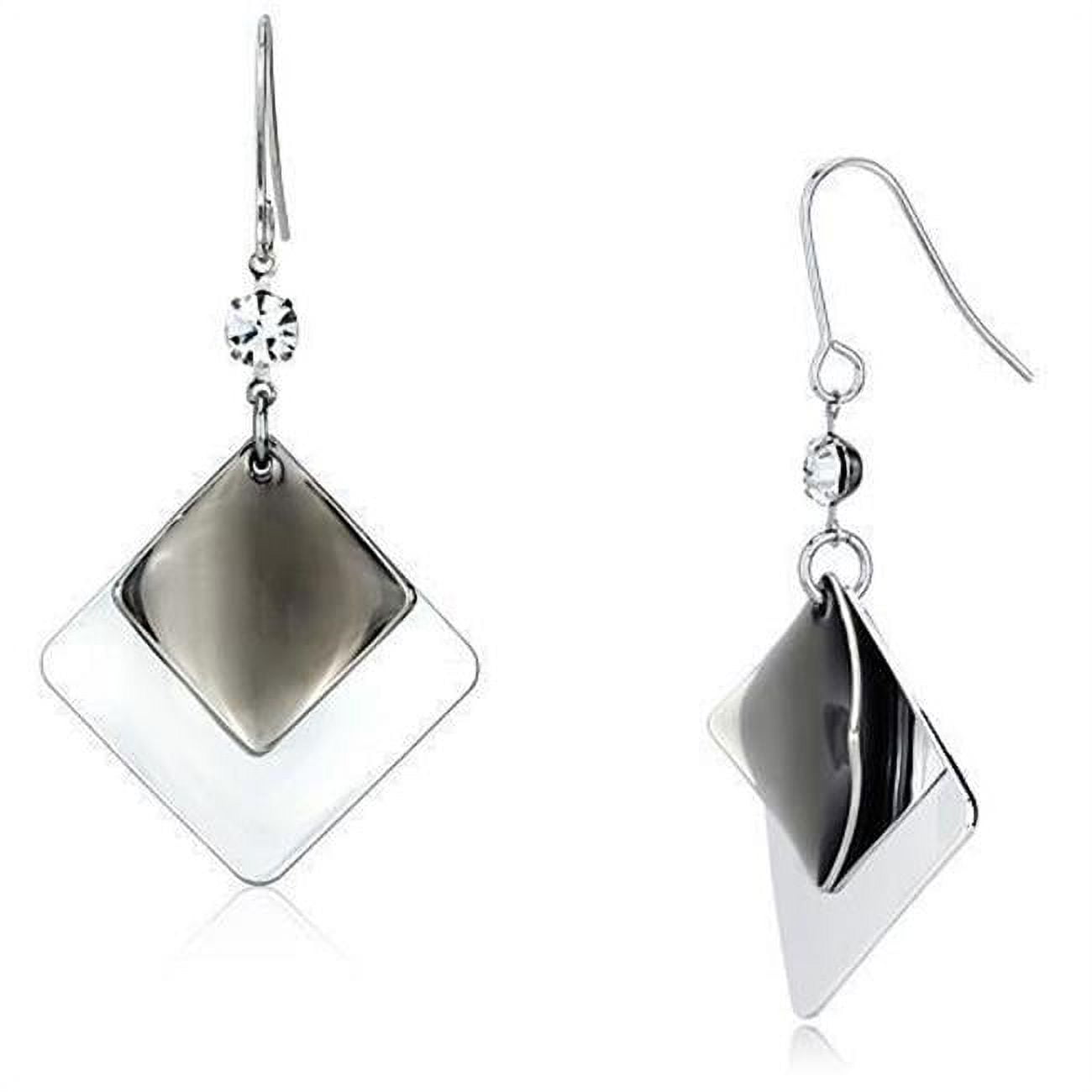 Picture of Alamode LO2698 Women Rhodium Iron Earrings with Top Grade Crystal in Clear