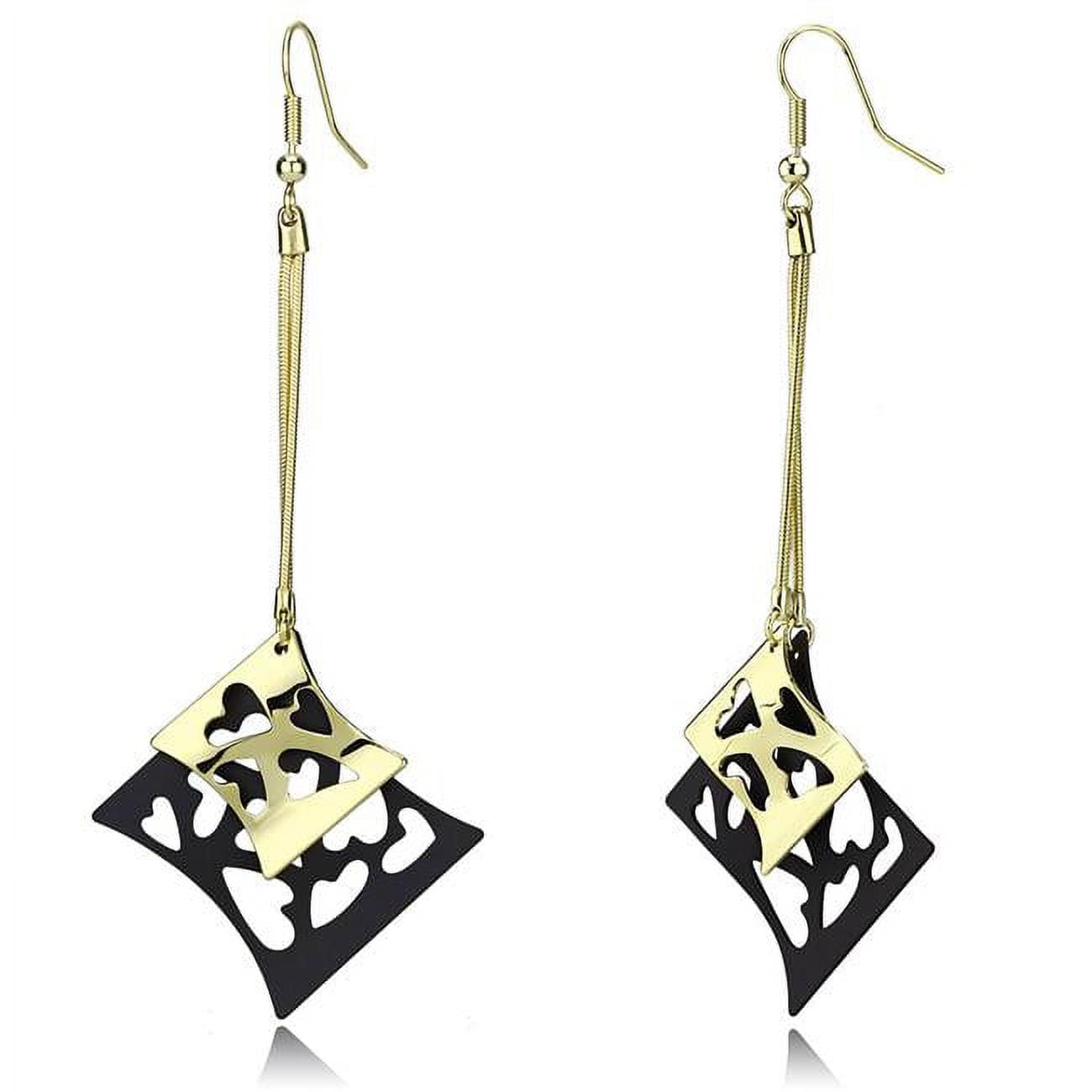 Picture of Alamode LO2704 Women Gold & Ruthenium Iron Earrings with No Stone in No Stone