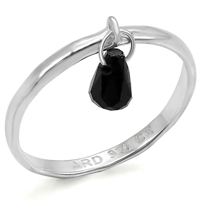 Women Silver 925 Sterling Silver Ring with Genuine Stone in Sapphire - Size 7