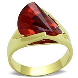 LOS641-7 Women Gold 925 Sterling Silver Ring with AAA Grade CZ in Garnet - Size 7