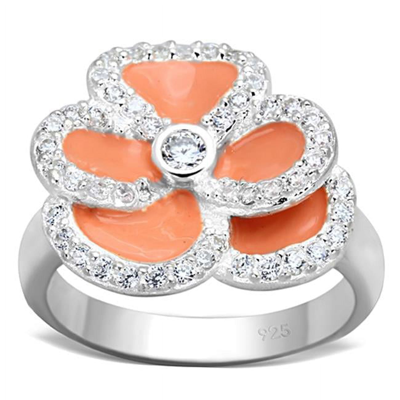 Women Silver 925 Sterling Silver Ring with AAA Grade CZ in Clear - Size 7