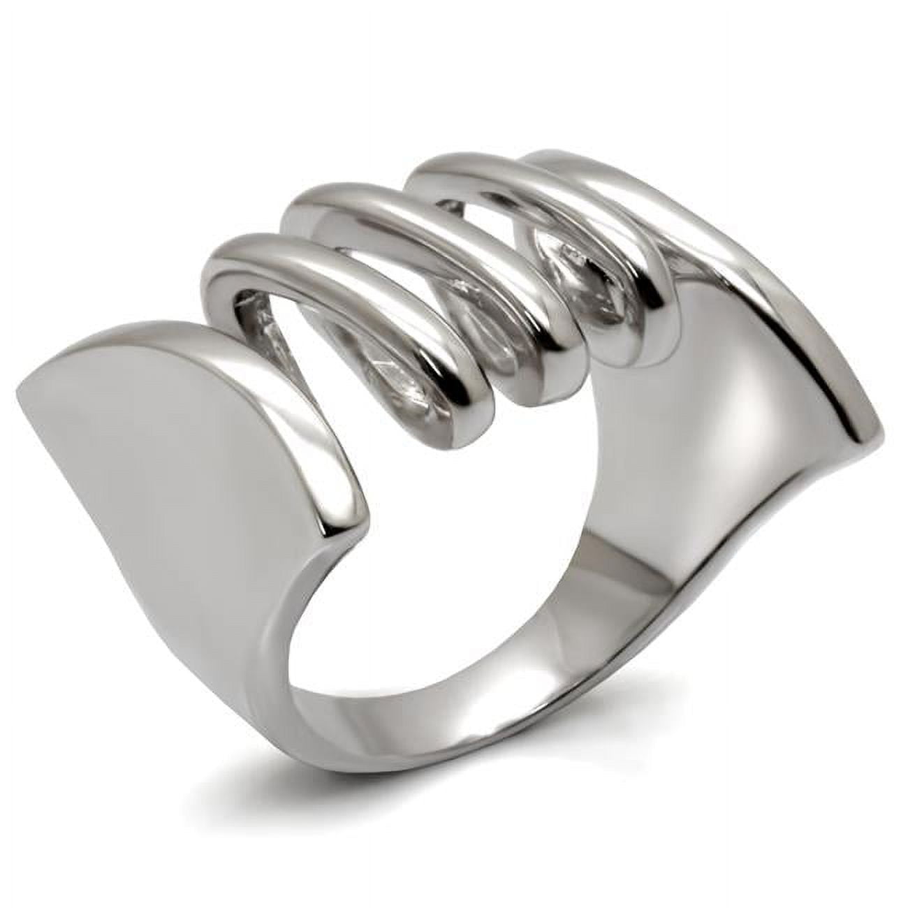 Women Rhodium Brass Ring with No Stone in No Stone - Size 8