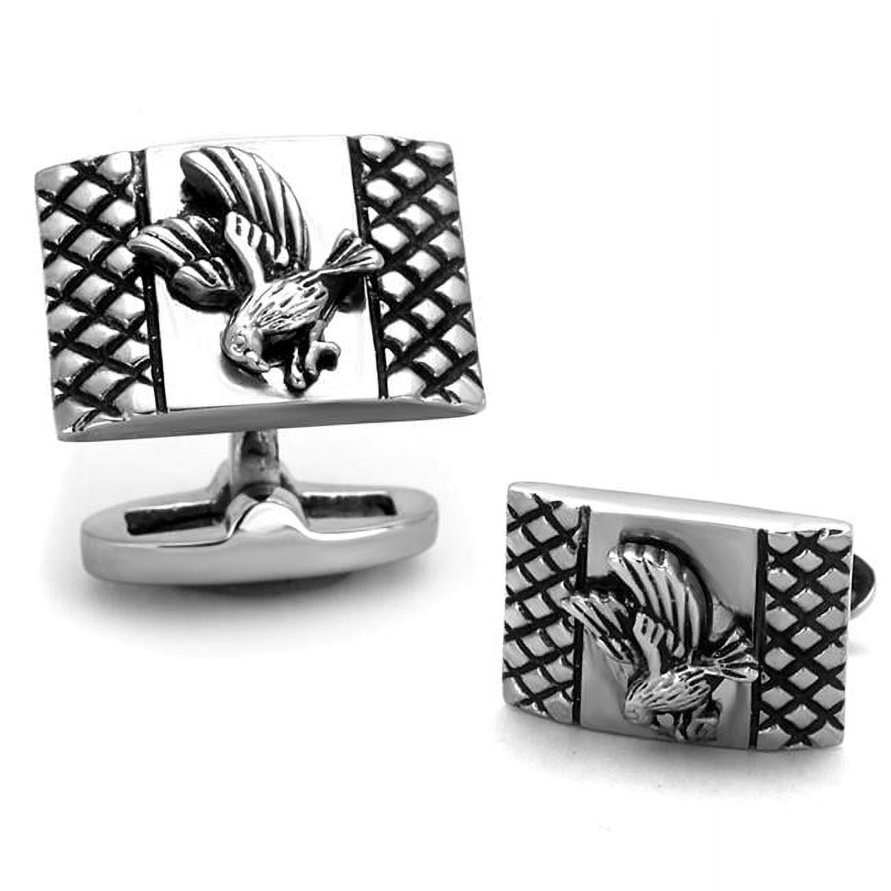 Picture of Alamode TK1655 Men High Polished Stainless Steel Cufflink with No Stone in No Stone
