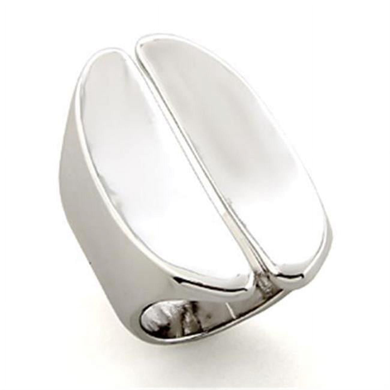 LO207-6 Women Rhodium White Metal Ring with No Stone in No Stone - Size 6
