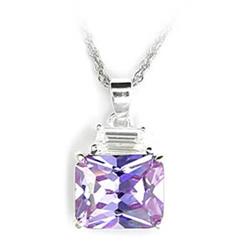 Picture of Alamode 6X306 Women High-Polished 925 Sterling Silver Pendant with AAA Grade CZ in Light Amethyst