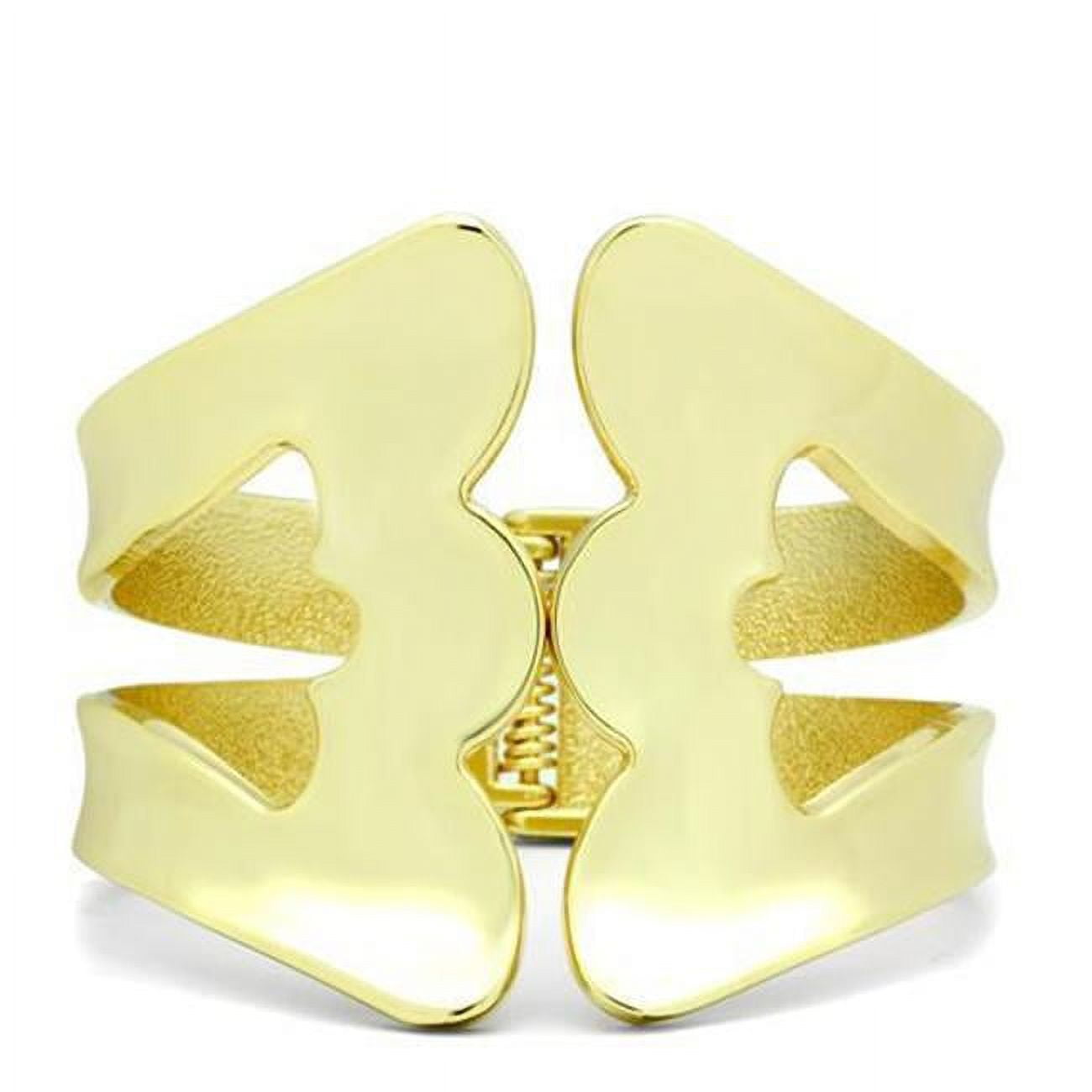 Women Flash Gold White Metal Bangle with No Stone in No Stone - 7 in.