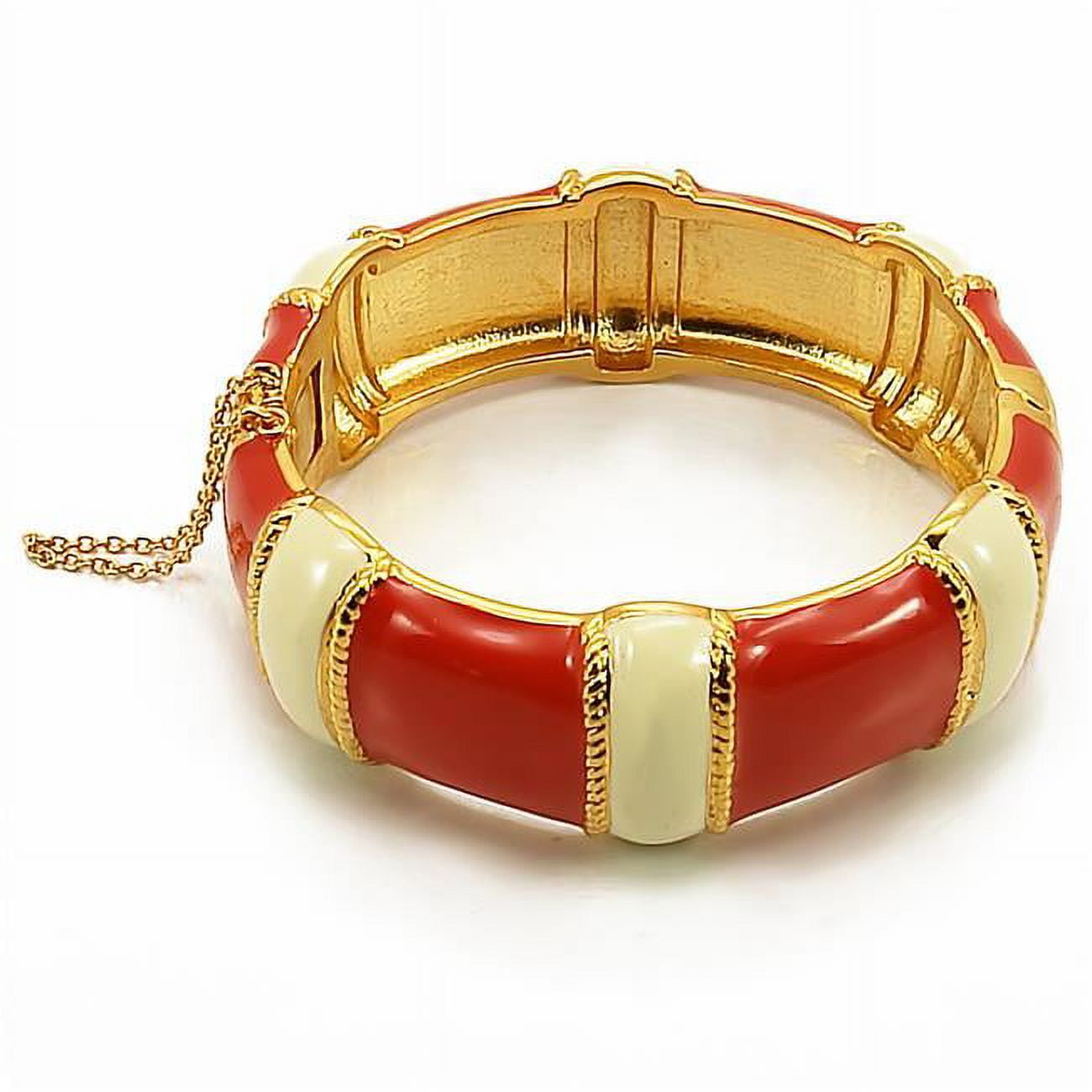 Women Gold Brass Bangle with No Stone in No Stone - 7 in.