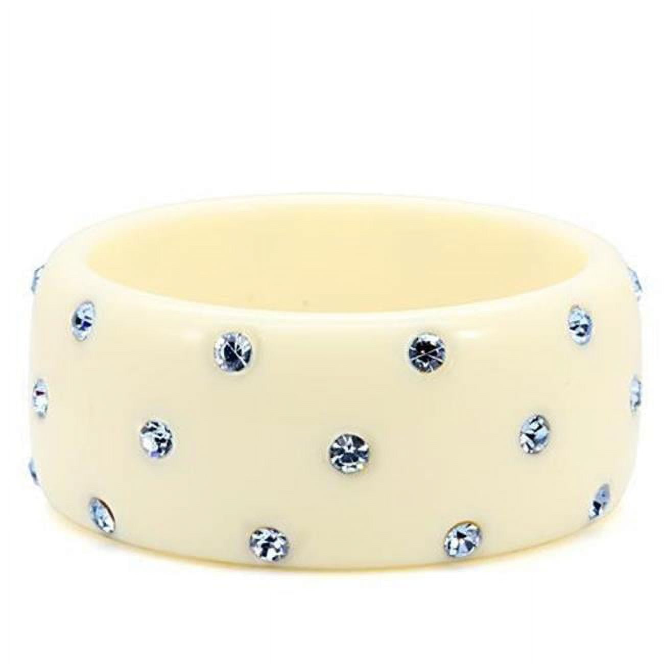 Women Resin Bangle with Top Grade Crystal in Light Sapphire - 9.5 in.