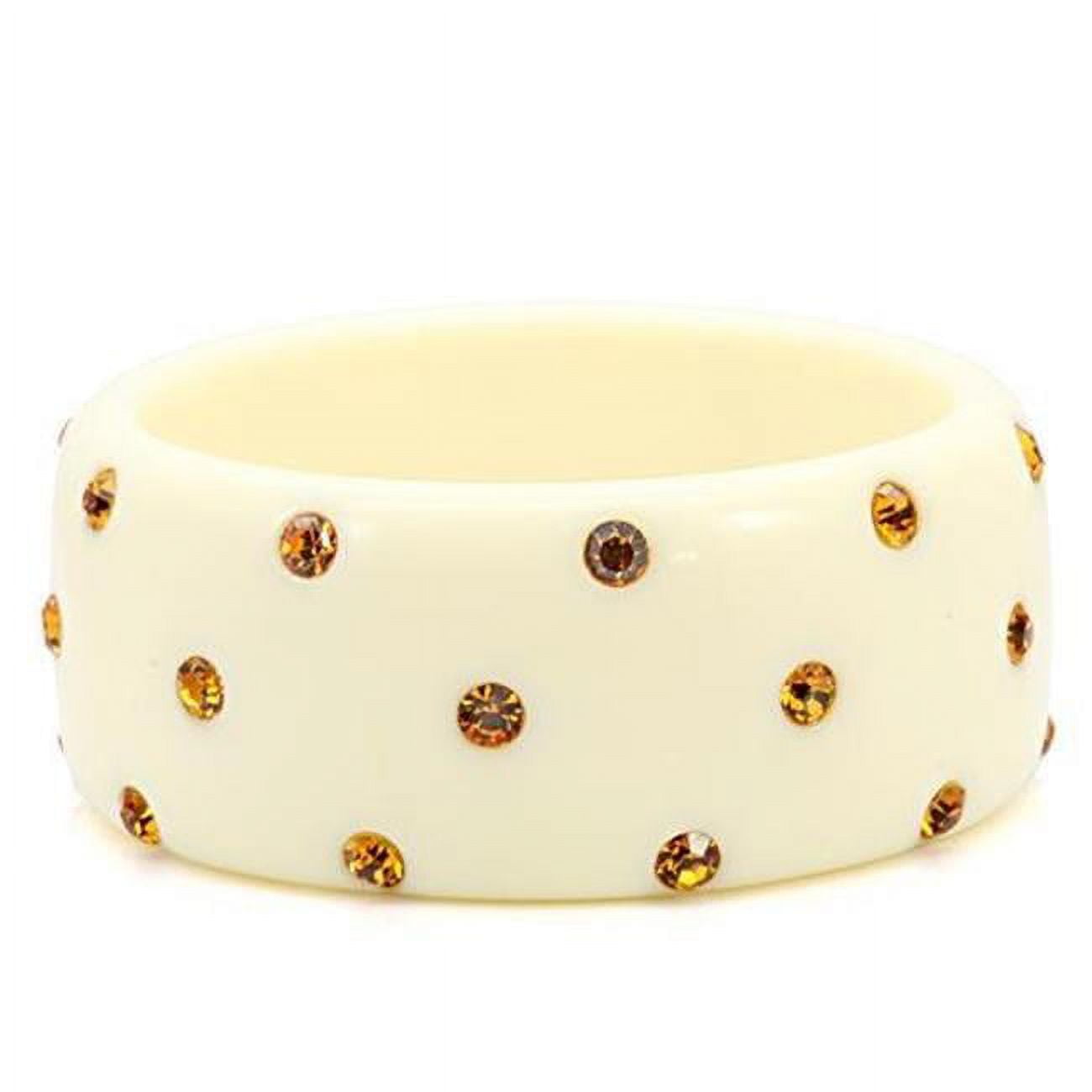Women Resin Bangle with Top Grade Crystal in Topaz - 9.5 in.