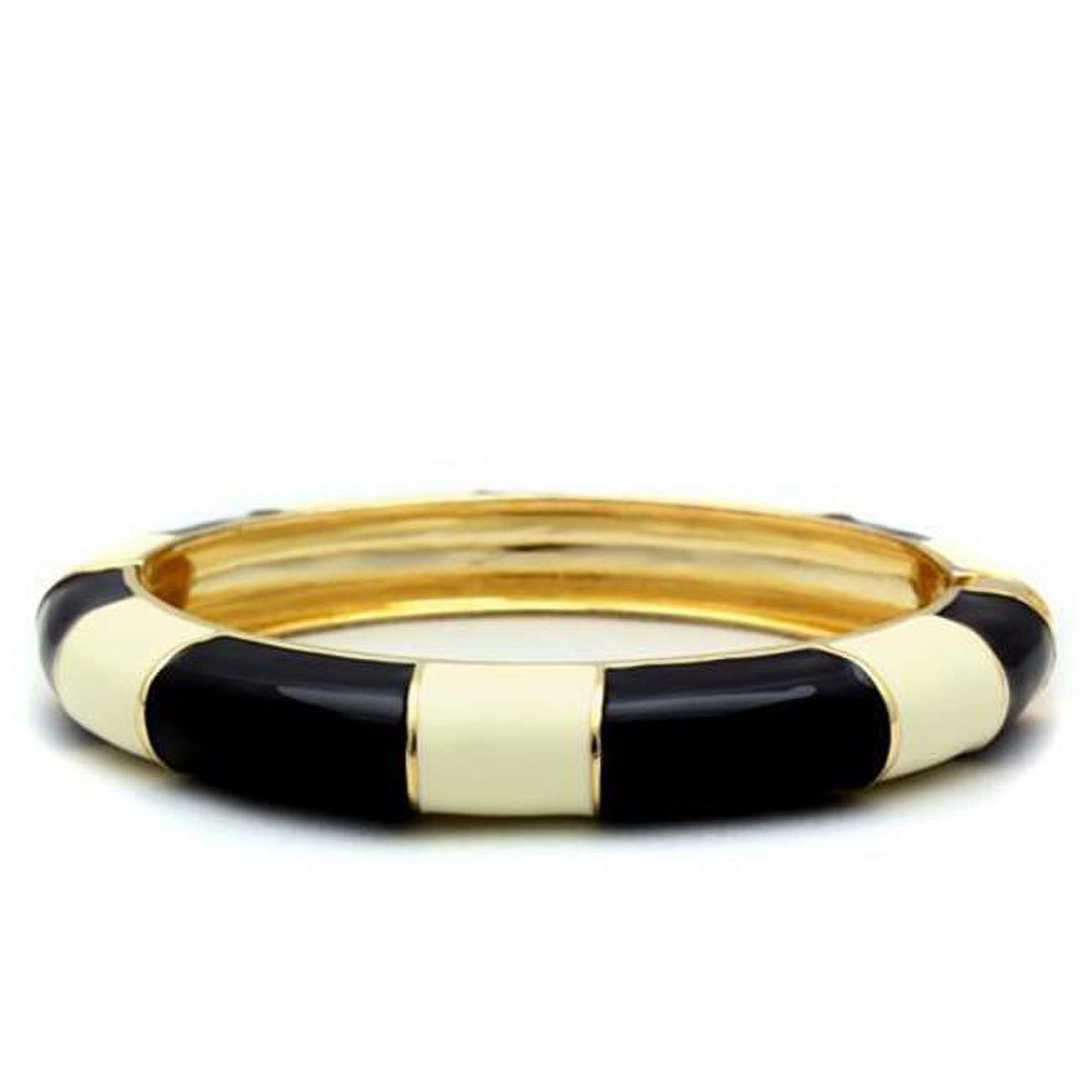 Women Gold White Metal Bangle with No Stone in No Stone - 6.75 in.