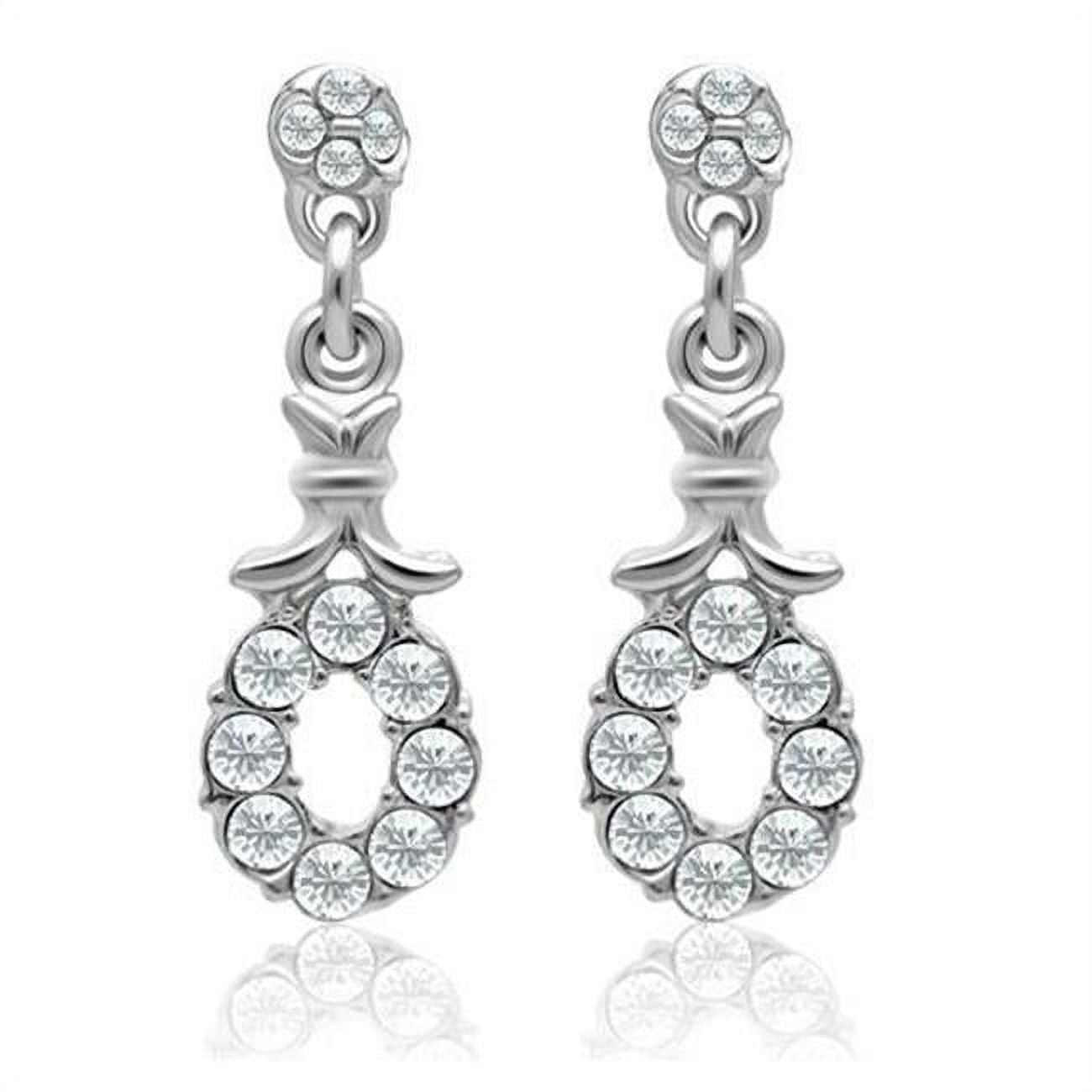 Picture of Alamode LO1974 Women Rhodium White Metal Earrings with Top Grade Crystal in Clear