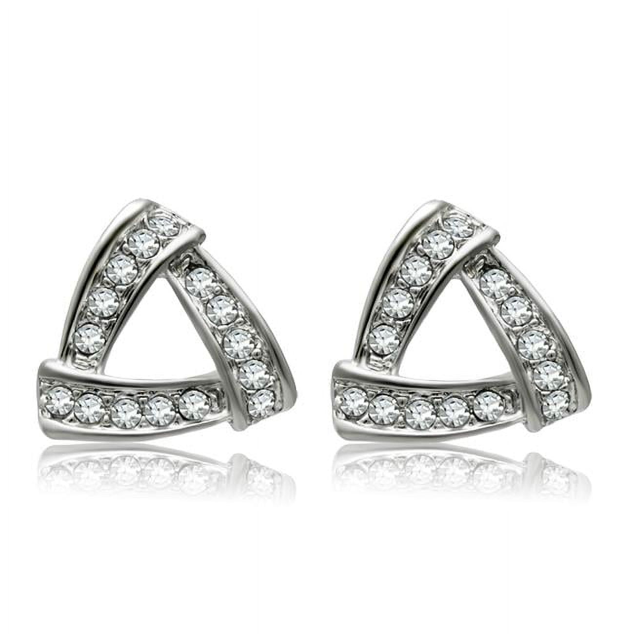Picture of Alamode LO1975 Women Rhodium White Metal Earrings with Top Grade Crystal in Clear