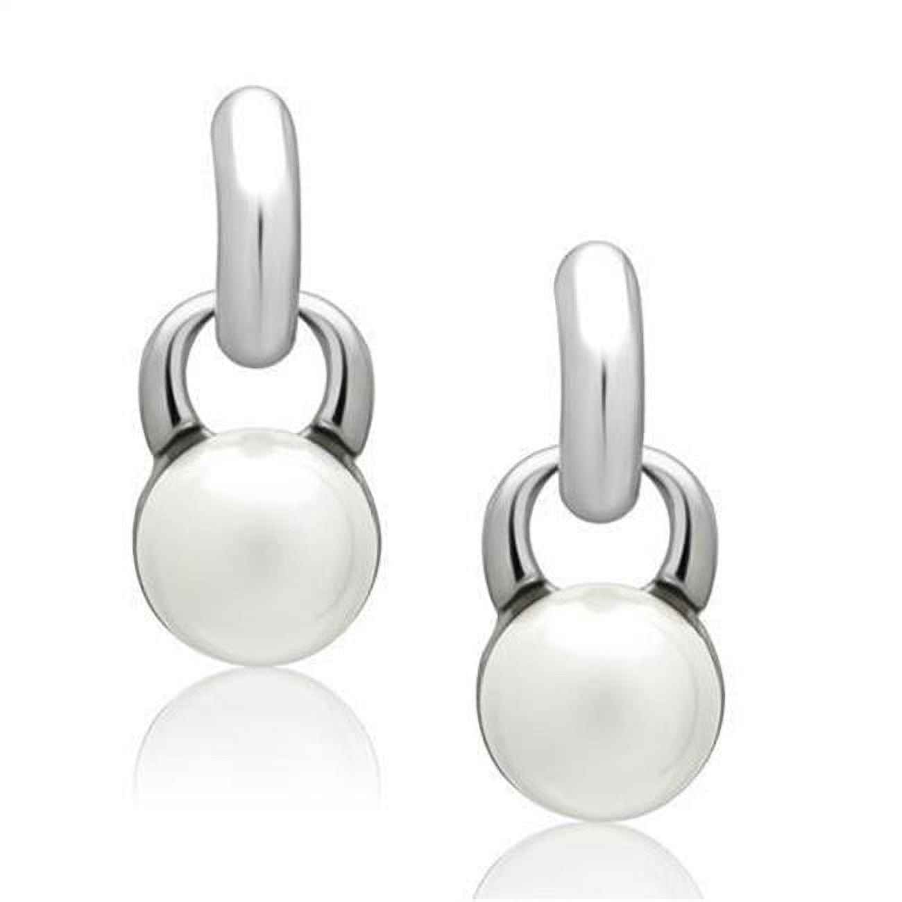 Picture of Alamode LO1998 Women Rhodium White Metal Earrings with Top Grade Crystal in White