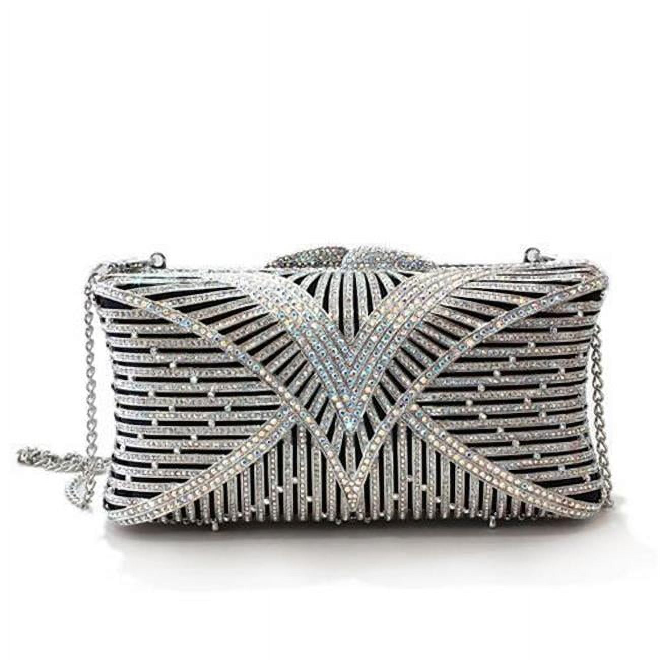 Picture of Alamode LO2362 Women Imitation Rhodium White Metal Clutch with Top Grade Crystal in White