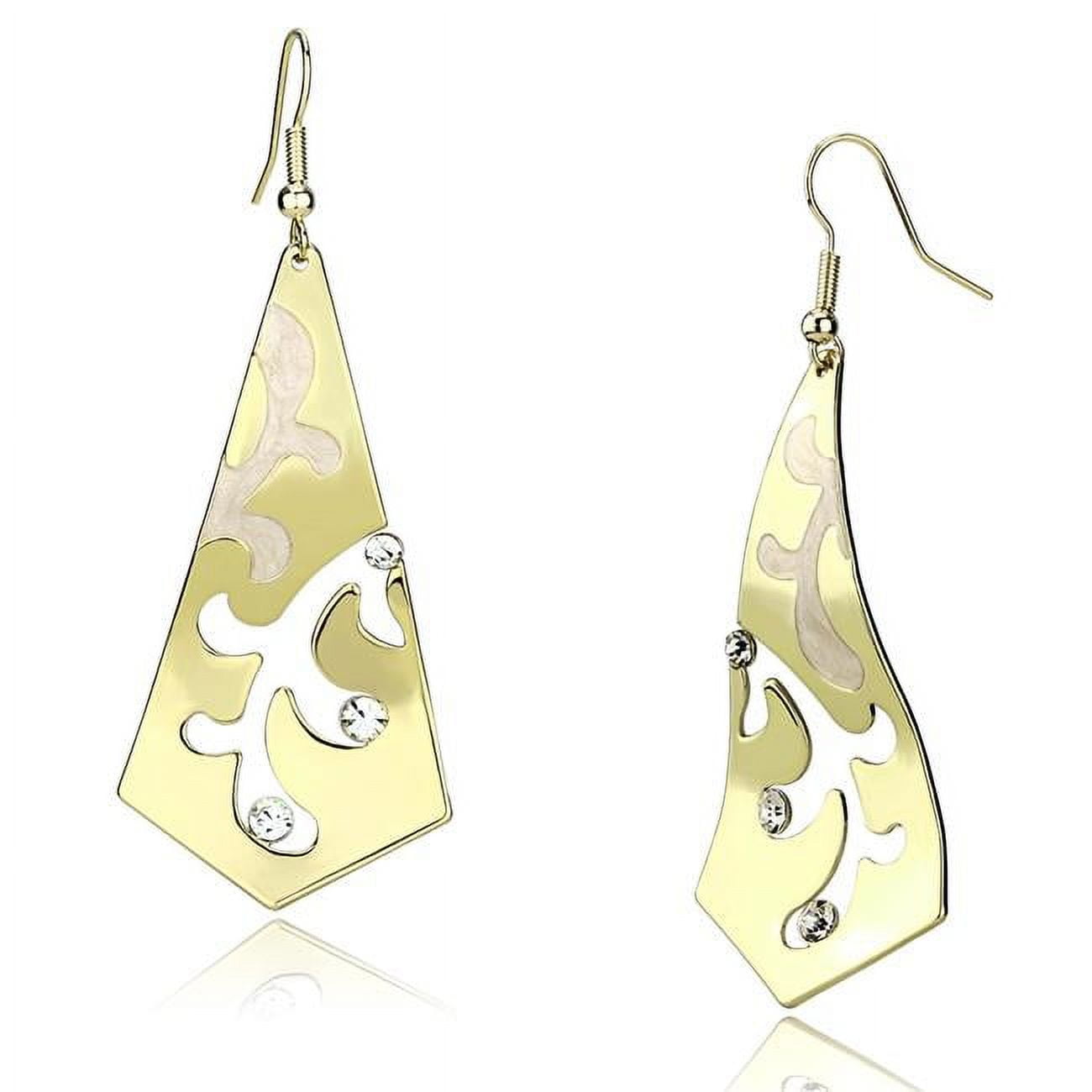 Picture of Alamode LO2710 Women Gold Iron Earrings with Top Grade Crystal in Clear