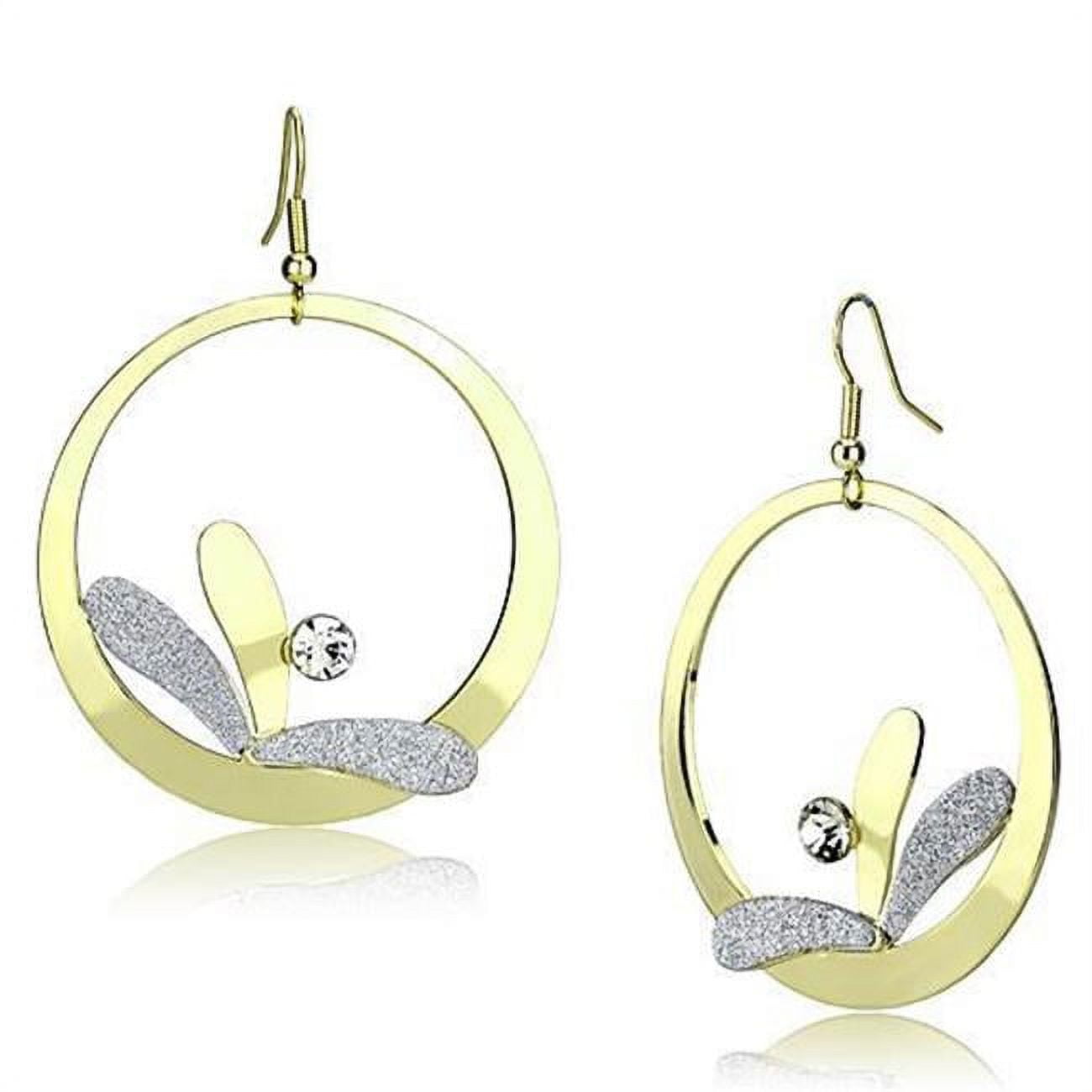 Picture of Alamode LO2715 Women Gold Iron Earrings with Top Grade Crystal in Clear