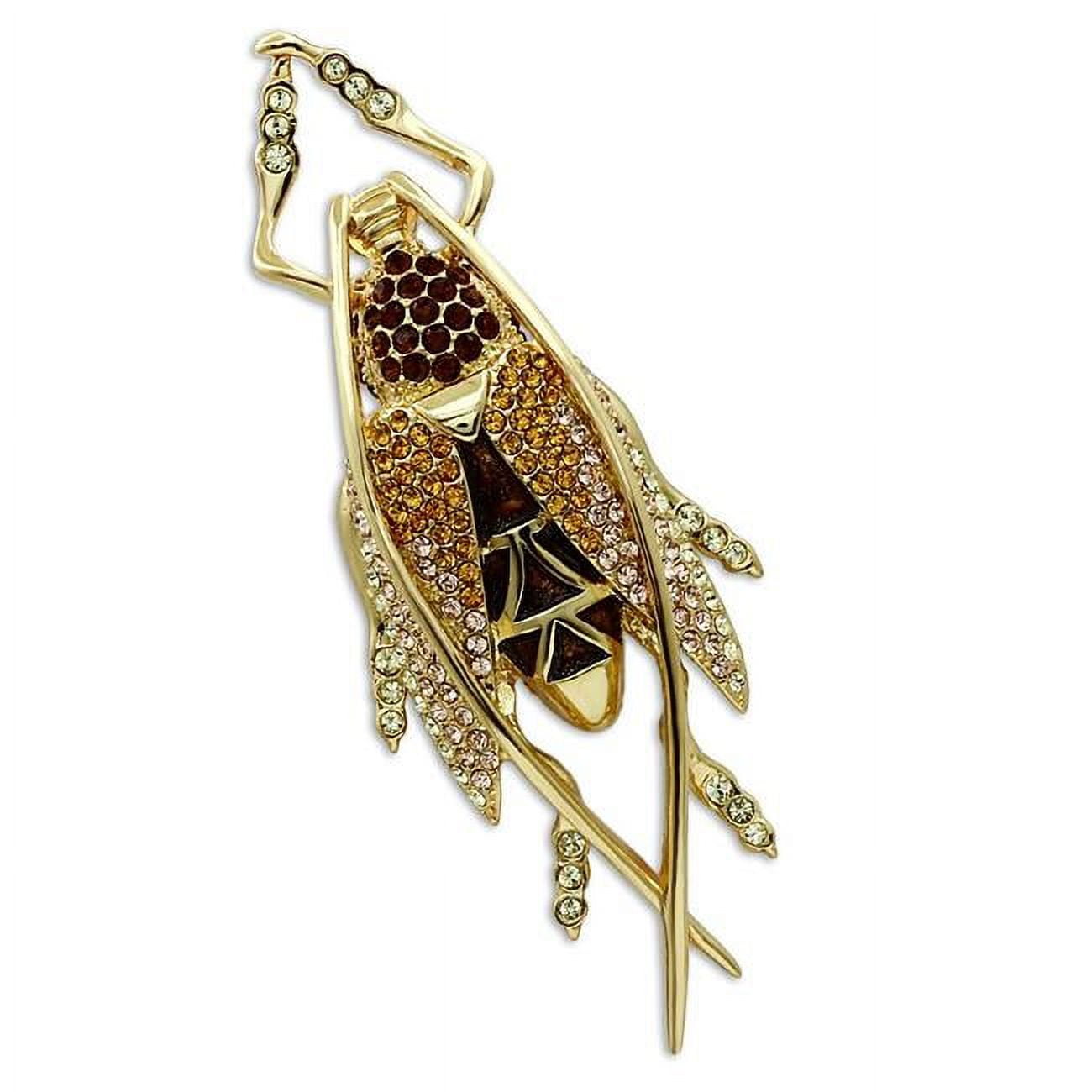Picture of Alamode LO2406 Women Gold White Metal Brooches with Top Grade Crystal in Multi Color