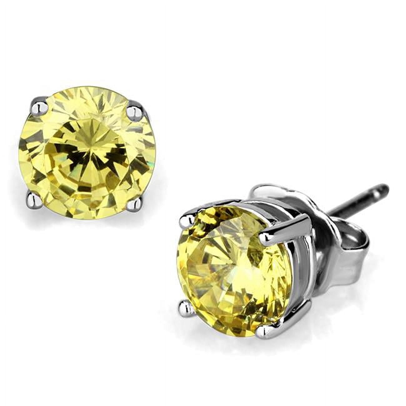 Picture of Alamode LO3953 Women Rhodium Brass Earrings with AAA Grade CZ in Citrine Yellow