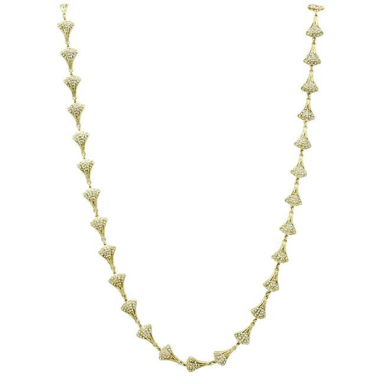 Picture of Alamode LO2625-22.5 Women Gold Brass Necklace with Top Grade Crystal in Clear - 22.5 in.