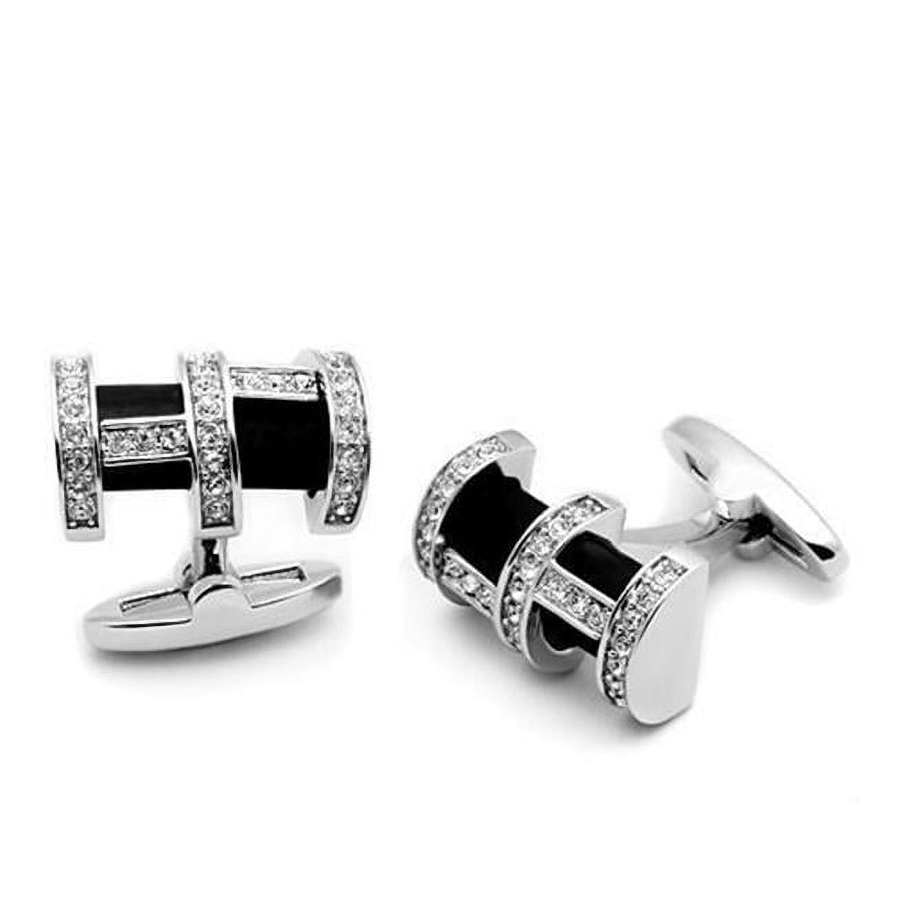Picture of Alamode LO2629 Women Rhodium Brass Cufflink with Top Grade Crystal in Clear
