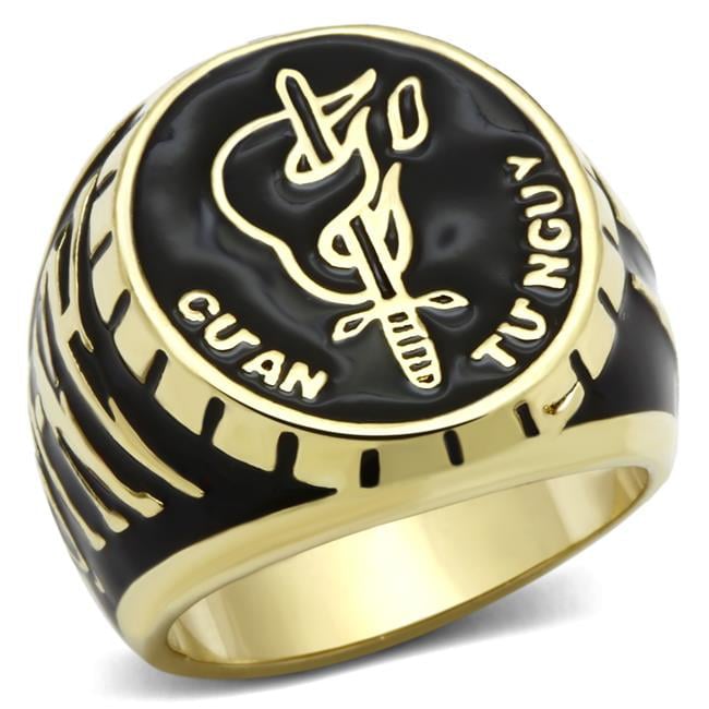 Women Gold Brass Ring with Epoxy in No Stone - Size 6
