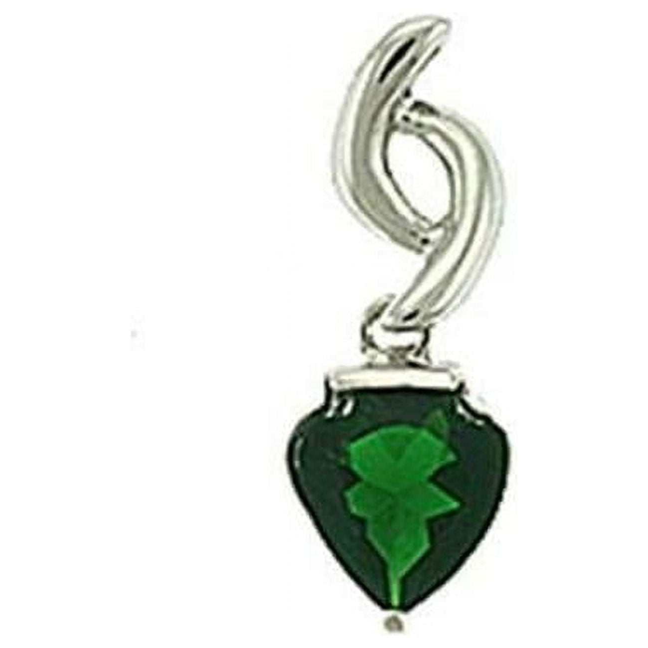 Picture of Alamode LOA601 Women Rhodium Brass Pendant with Synthetic in Emerald