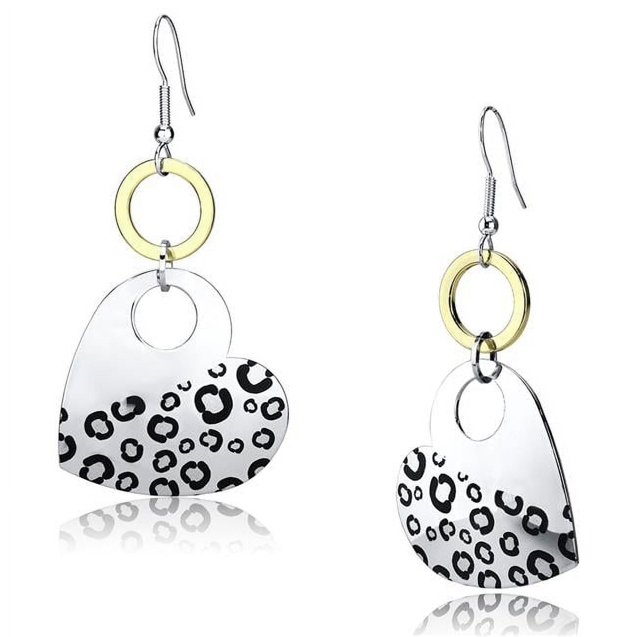 Picture of Alamode LO2700 Women Reverse Two-Tone Iron Earrings with Epoxy in Jet