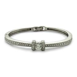 Picture of Alamode LOAS1329-6.5 Women Rhodium 925 Sterling Silver Bangle with AAA Grade CZ in Clear - Size 6.5
