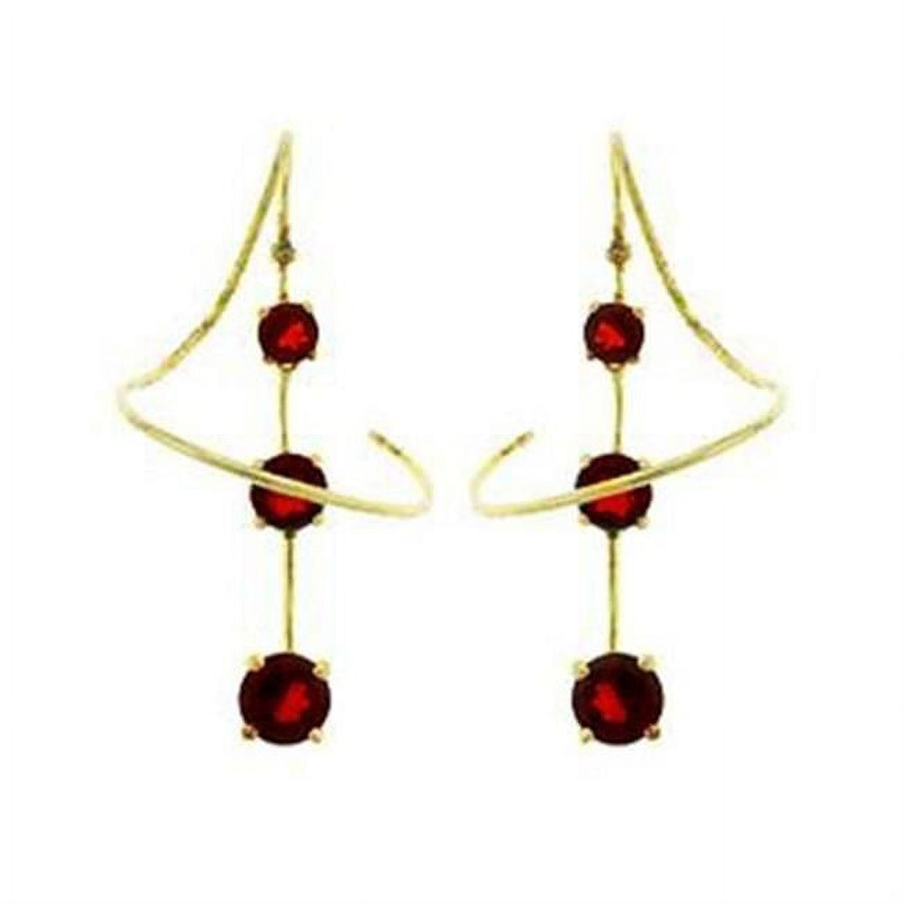Picture of Alamode LOAS798 Women Gold 925 Sterling Silver Earrings with AAA Grade CZ in Ruby