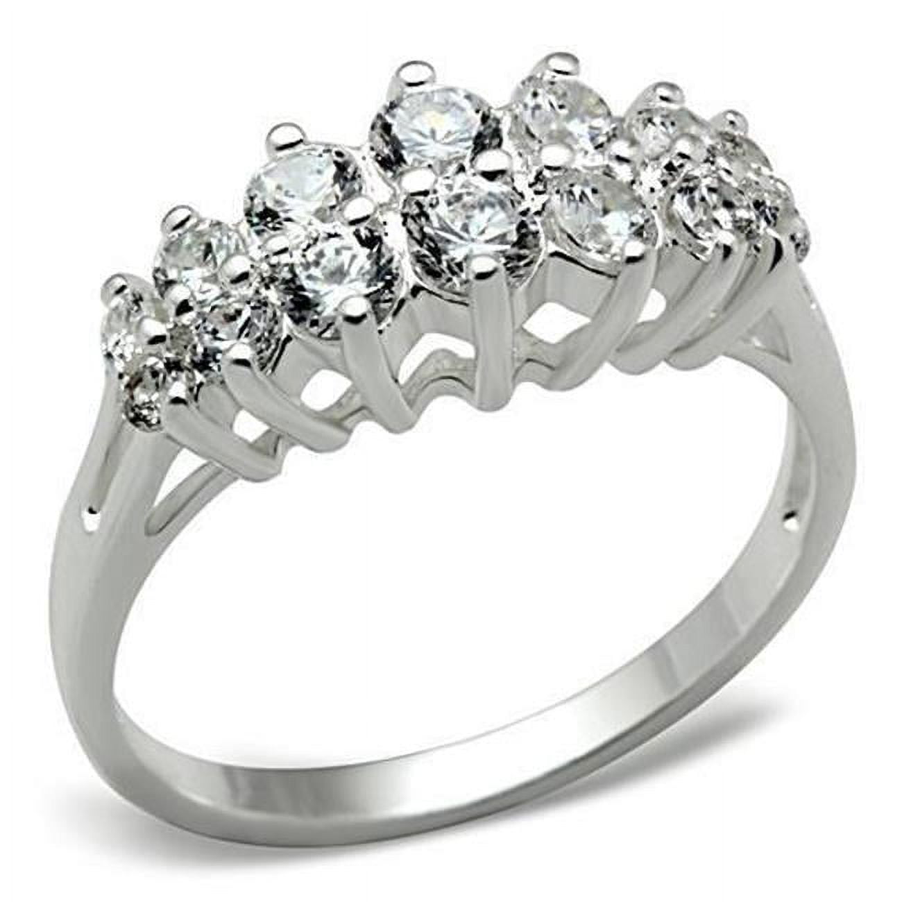 Women Silver 925 Sterling Silver Ring with AAA Grade CZ in Clear - Size 5