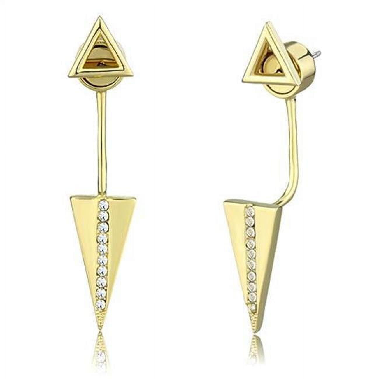 Picture of Alamode 3W1314 Women Gold Brass Earrings with Top Grade Crystal in Clear