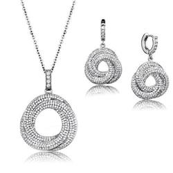 Picture of Alamode 3W1318 Women Rhodium Brass Jewelry Sets with AAA Grade CZ in Clear