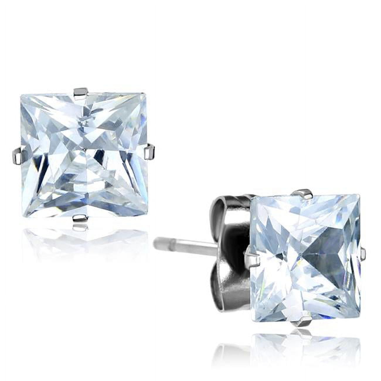 Picture of Alamode LO3315 Women High Polished Stainless Steel Earrings with AAA Grade CZ in Clear