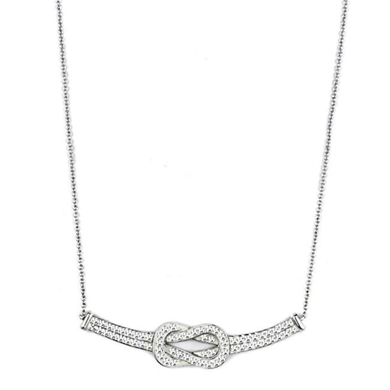 Picture of Alamode 3W406-18 Women Rhodium Brass Necklace with Top Grade Crystal in Clear - 18 in.