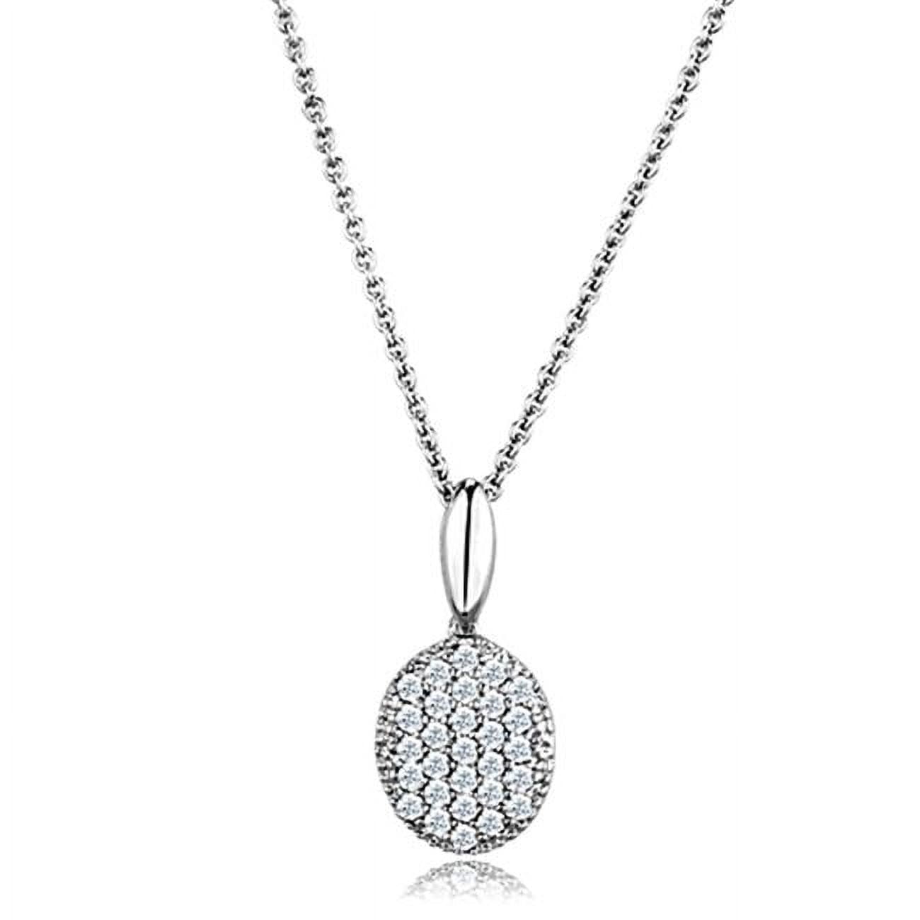 Picture of Alamode 3W716-16Plus3 Women Rhodium Brass Chain Pendant with AAA Grade CZ in Clear - 16 & 3 in.