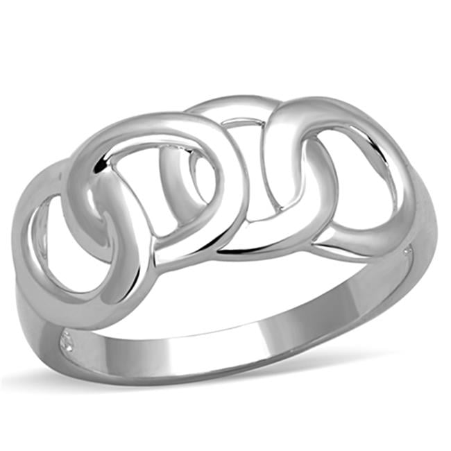 Women Rhodium Brass Ring with No Stone in No Stone - Size 6