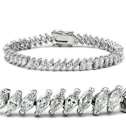 Picture of Alamode 47106-7 Women Rhodium Brass Bracelet with AAA Grade CZ in Clear - 7 in.