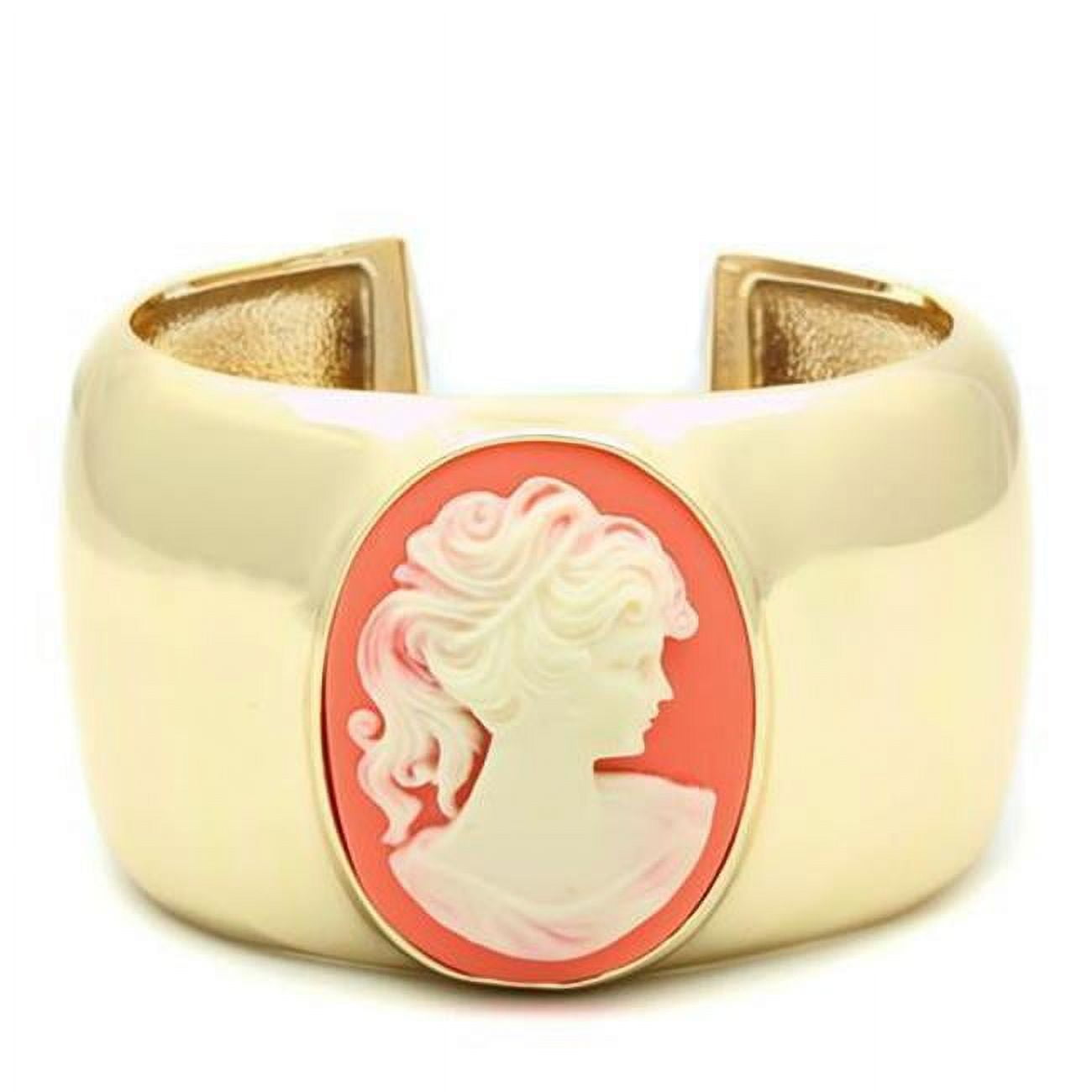 Women Gold Brass Bangle with Synthetic in Multi Color - 6.75 in.