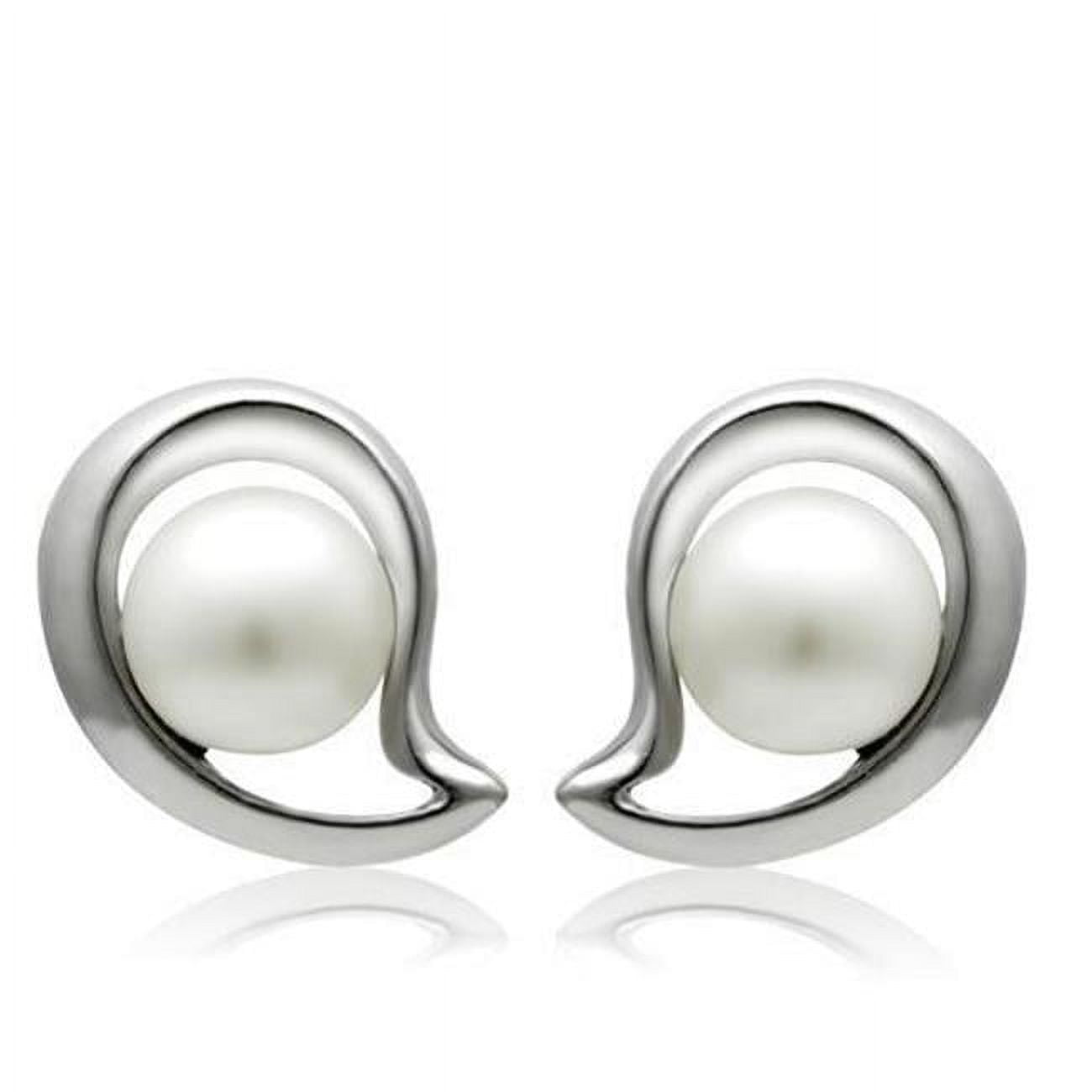 Picture of Alamode LO1976 Women Rhodium White Metal Earrings with Synthetic in White