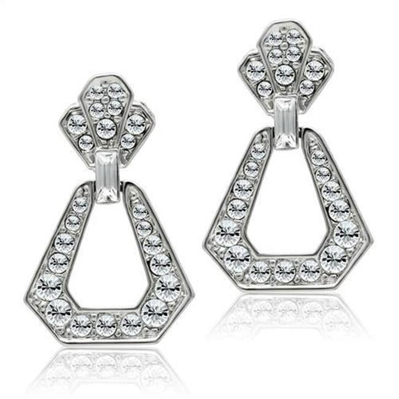 Picture of Alamode LO1995 Women Rhodium White Metal Earrings with Top Grade Crystal in Clear