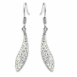 Picture of Alamode LO2041 Women Rhodium Brass Earrings with Top Grade Crystal in Clear