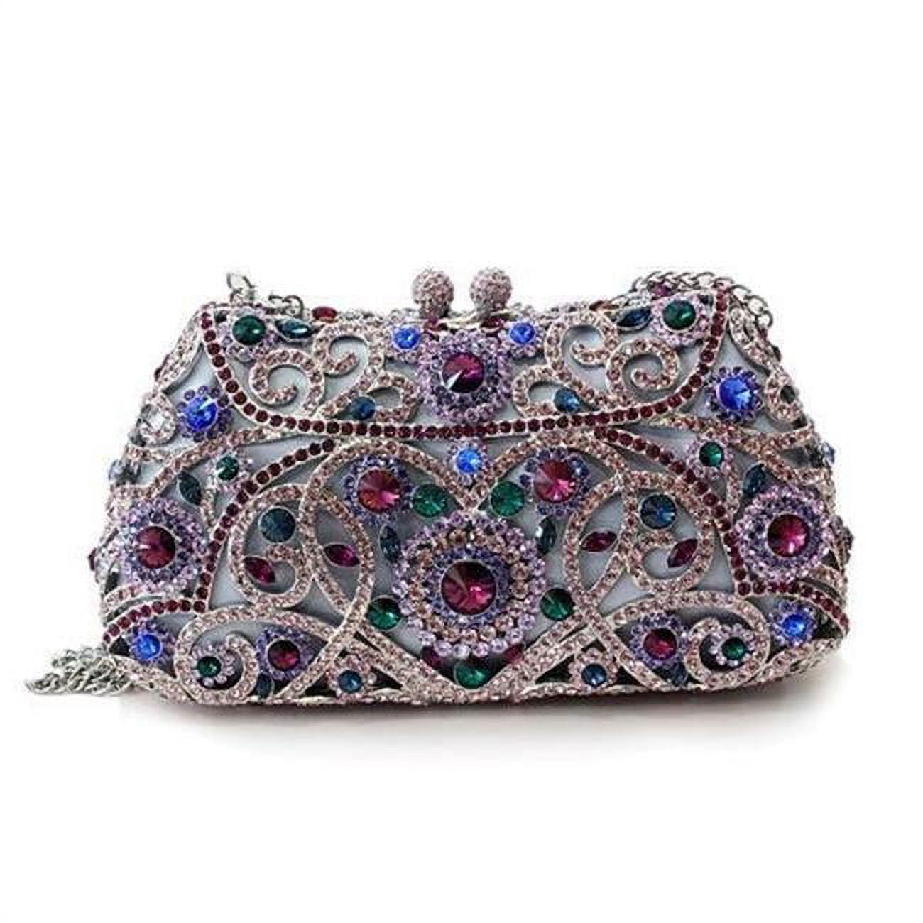 Picture of Alamode LO2379 Women Imitation Rhodium White Metal Clutch with Top Grade Crystal in Multi Color