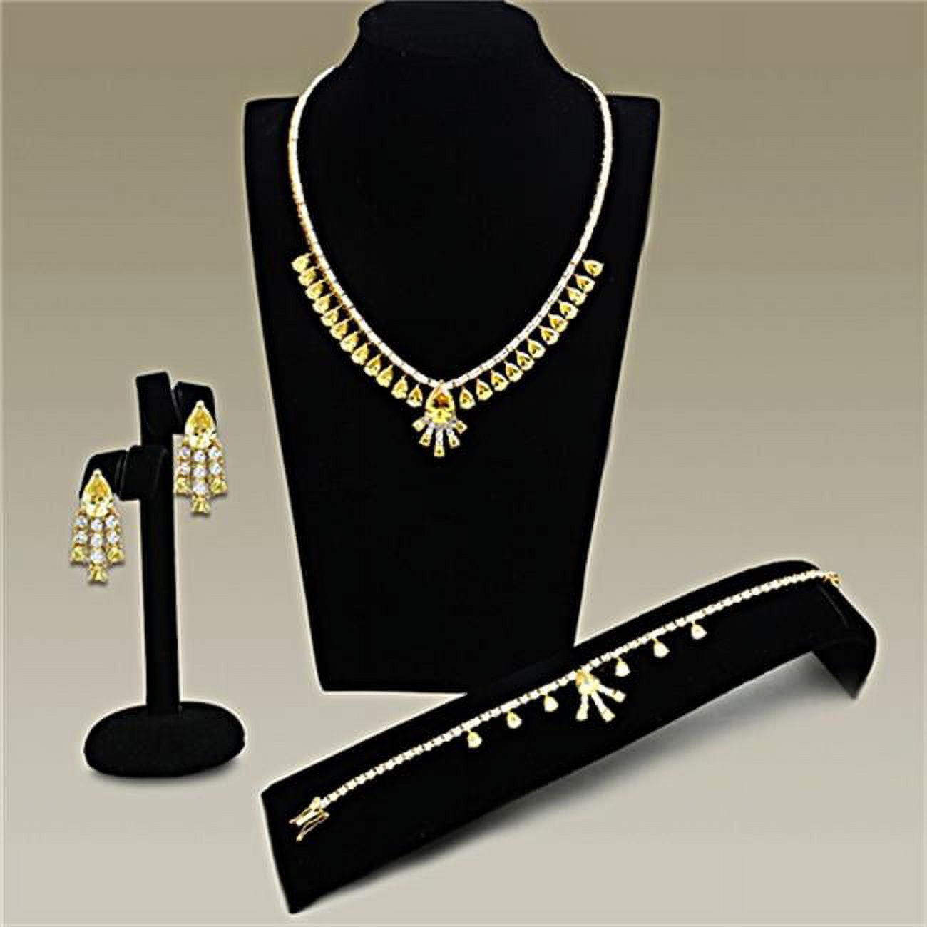 Picture of Alamode LO2429 Women Gold Brass Jewelry Sets with AAA Grade CZ in Topaz